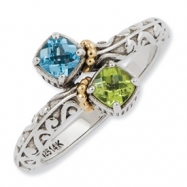 Picture of Sterling Silver & 14k Two-stone Mother's Ring Mounting ring