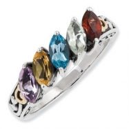 Picture of Sterling Silver & 14k Five-stone Mother's Ring Mounting ring
