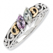Picture of Sterling Silver & 14k Two-stone Mother's Ring Mounting ring