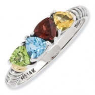 Picture of Sterling Silver & 14k Four-stone Mother's Ring Mounting ring
