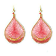 Picture of Gold-Tone Dangle With Red Threads Earrings
