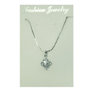 Picture of Silver-tone CZ Flower Necklace