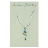 Picture of Silver-tone Blue CZ Fancy Necklace