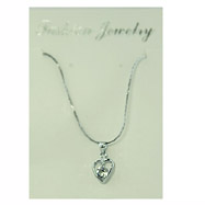 Picture of Silver-tone CZ Heart Necklace