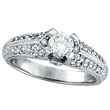 18K White Gold .90ct Diamond Solitaire Antique Style Engagement Ring SI2 H-I