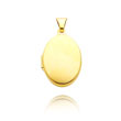 14K Yellow Gold Oval-Shaped Plain Polished Locket