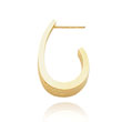 14K Gold Diamond-Cut J-Hoop Post Earrings