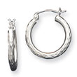 Sterling Silver 2.25mm Diamond-Cut Hoop Earrings