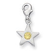 Sterling Silver November CZ Birthstone Star Charm