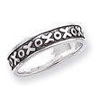 Sterling Silver Antiqued X & O Ring