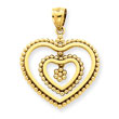 14K Gold Polished Heart Pendant
