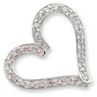 Sterling Silver Pink And Clear CZ Chain Slide