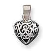 Sterling Silver Antique Puff Heart Pendant