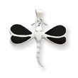 Sterling Silver Black Shell Dragonfly Pendant