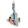 Sterling Silver Multi-Colored Enameled Fish Charm