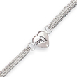 Sterling Silver Heart With Love Bracelet