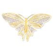 14K Gold Rhodium Butterfly Pin