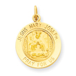 14K Gold Jesus, Mary, Joseph Medal Charm