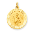 14K Gold  Our Lady of Perpetual Help Medal Pendant
