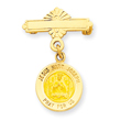 14K Gold Holy Family Medal Pin