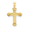 14K Gold Budded Cross Pendant