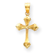 14K Gold Diamond-cut Passion Cross Charm