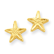 14K Gold Diamond-Cut Star Earrings
