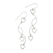 14K White Gold Curved Bars & Heart Earrings