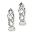 14K White Gold AA Diamond Omega Back Earrings