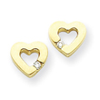 14K Gold AA Diamond Heart Earring