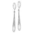 14K White Gold Diamond-cut Dangle Earrings