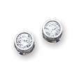 Sterling Silver CZ Post Earrings