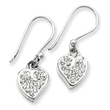 Sterling Silver With  Swarovski Crystal Heart Earrings