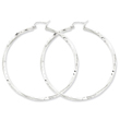 Sterling Silver Satin & Diamond Cut Twist Hoop Earrings