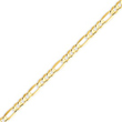 14K Gold 4mm Concave Open Figaro Bracelet