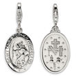 Sterling Silver Saint Christopher Medal With Lobster Clasp Charm