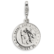 Sterling Silver St. Christopher Medal With Lobster Clasp Charm