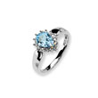 Sterling Silver & 14K Gold Sky Blue Topaz & Diamond Ring
