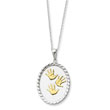 Sterling Silver & Gold-plated Hand Prints 18" Necklace
