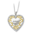 Sterling Silver & Gold-plated Mother 18" Heart Necklace