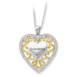Sterling Silver & Gold-plated Grandma 18" Heart Necklace