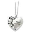 Sterling Silver Antiqued Bless Your Heart 18" Necklace