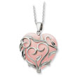 Sterling Silver & Rose Quartz Generous Heart 18" Necklace