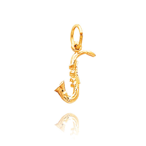 Picture of 14K Yellow Gold 3D Saxophone Charm