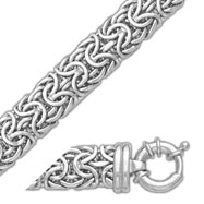 Picture of 14K White Gold 9.1mm Bizantine Bracelet