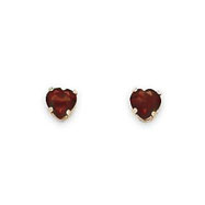Picture of 14K 5x5mm Genuine Garnet Heart Studs