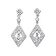 Sterling Silver CZ Diamond Cut Drop Earrings
