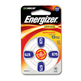Picture of One pk of 4 cells Type 675 Energizer Hearing Aid Batteries