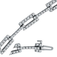 Picture of 14K White Gold 2.54ct Diamond Long Link Bracelet