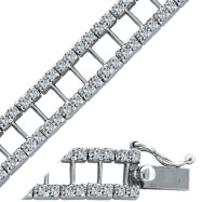 Picture of 14K White Gold 3.7ct Diamond I Style Link Bracelet